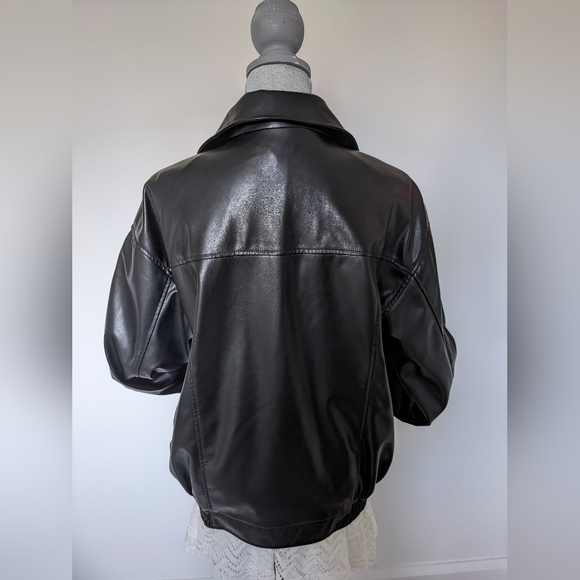 Shein Black Faux Leather Jacket - Picture 4 of 4